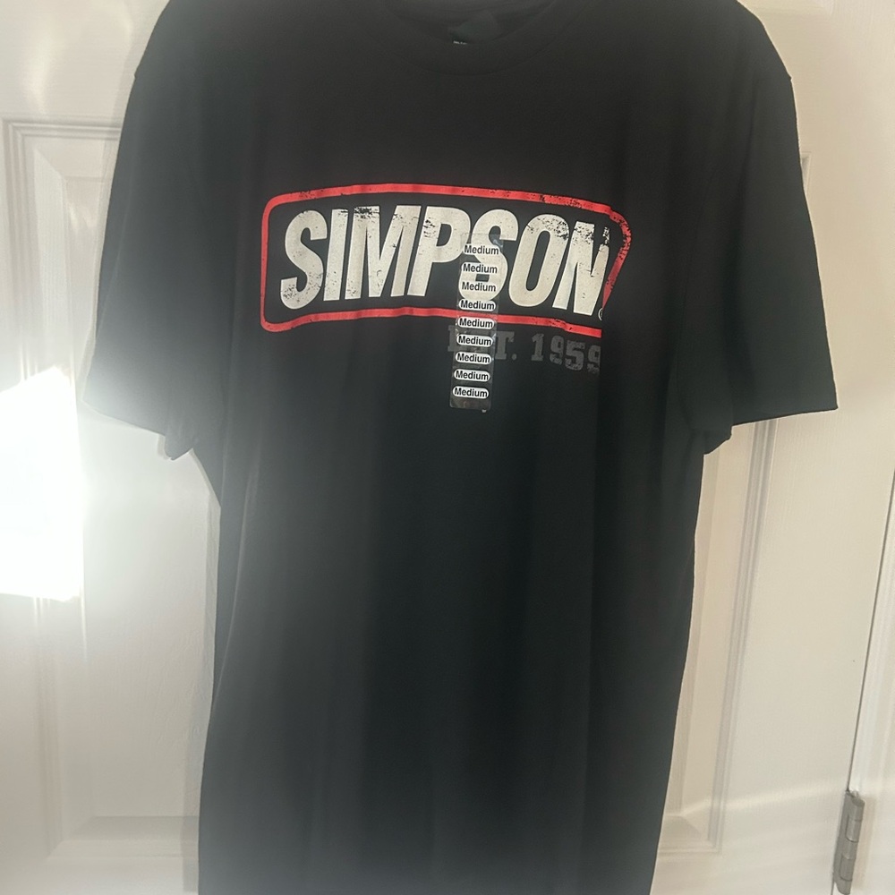 Simpson Racing Black Graphic logo shirt. Men’s size medium. Brand new with tags